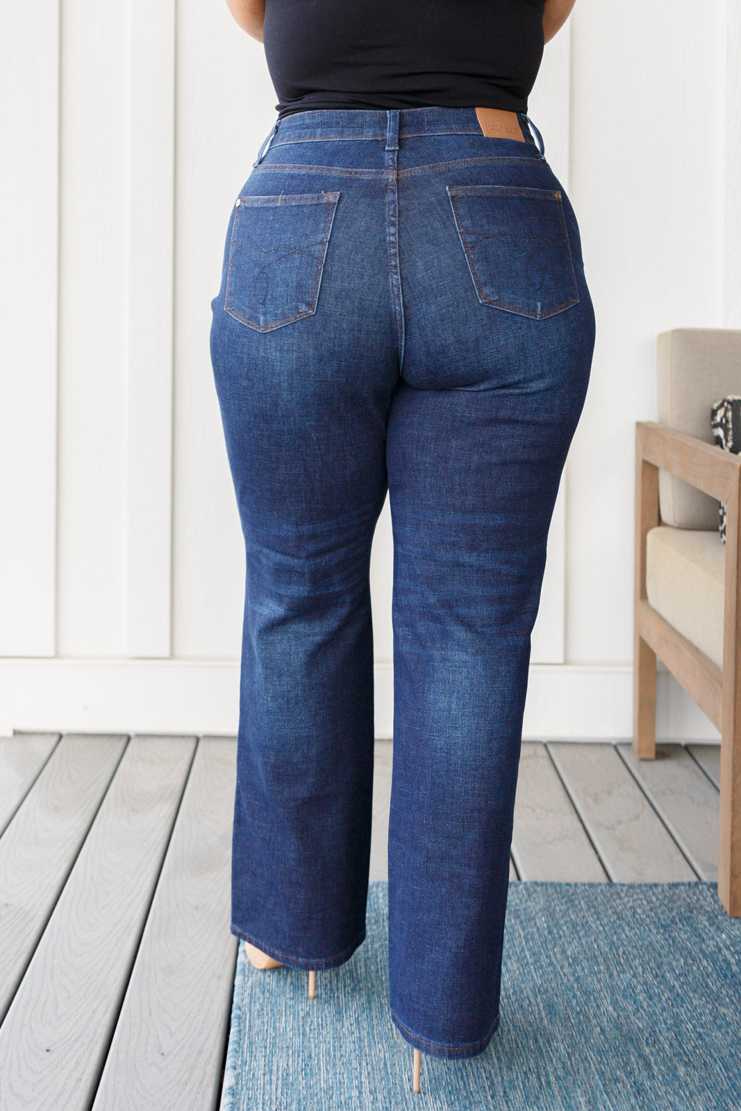 Denim Arlo High Rise Button-Fly Straight Jeans