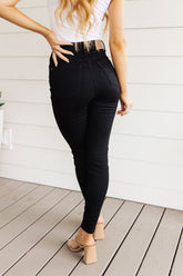 Denim Audrey High Rise Control Top Classic Skinny Jeans in Black