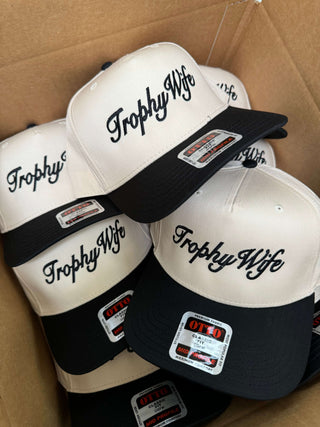 Hat Trophy Wife - Black Vintage Trucker Hat