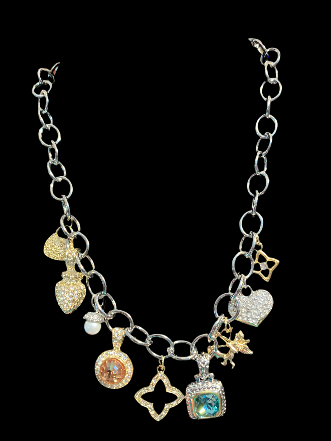 Bejeweled Charm Necklace