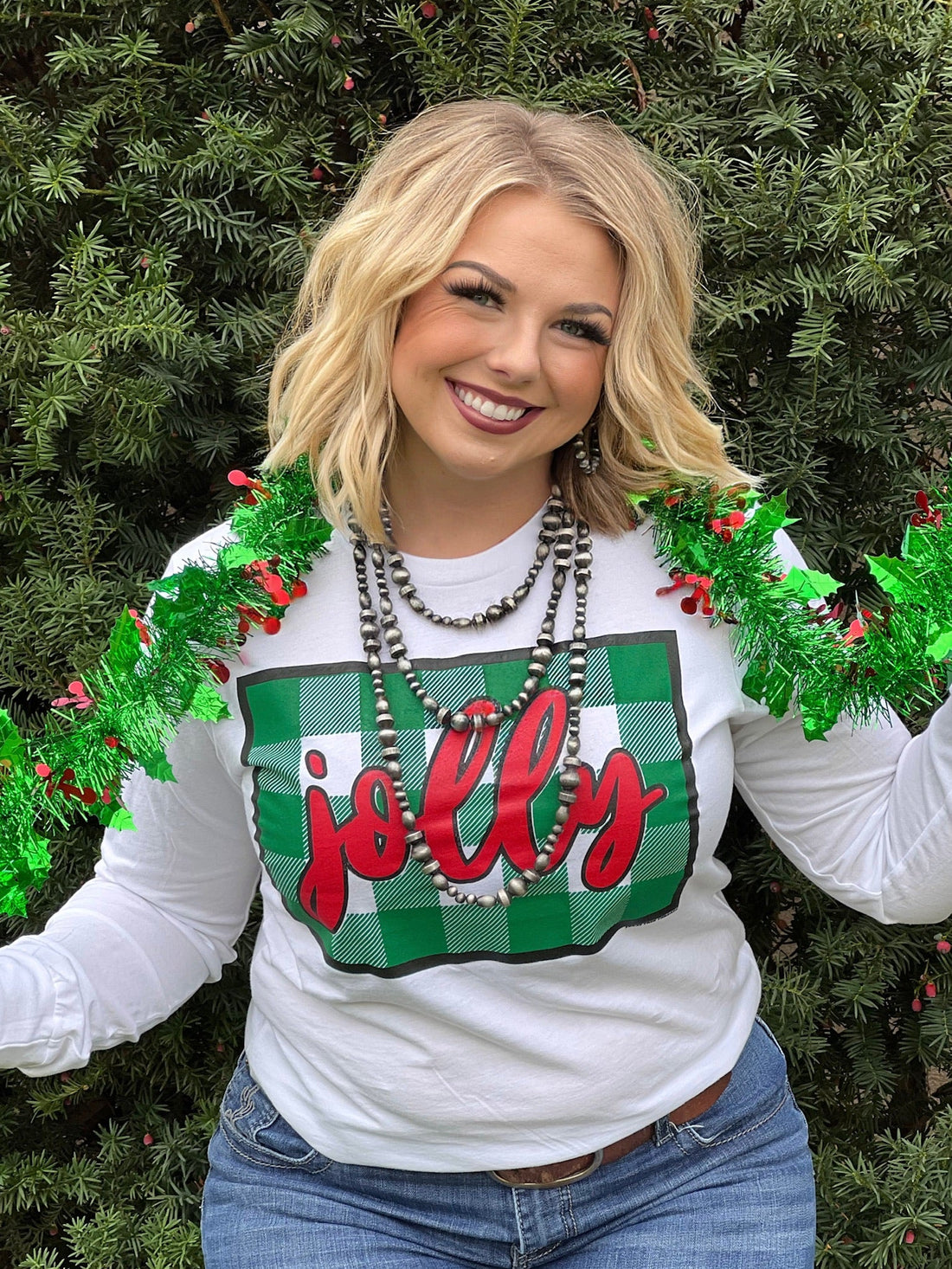 Jolly Plaid Tee