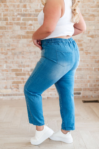 Denim Beck and Call Rhinestone Pants