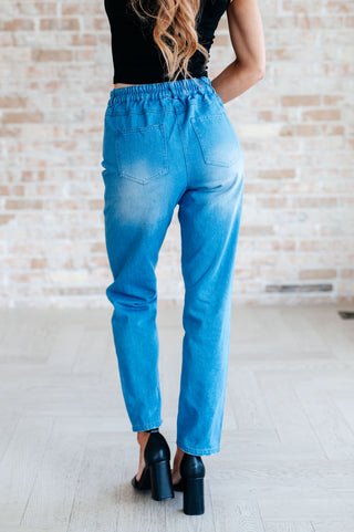 Denim Beck and Call Rhinestone Pants