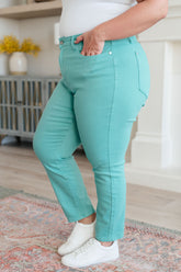 Denim Bridgette High Rise Garment Dyed Slim Jeans in Aquamarine