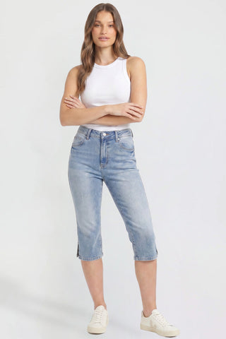 Women's Luxe High Rise Capri with Side Slit