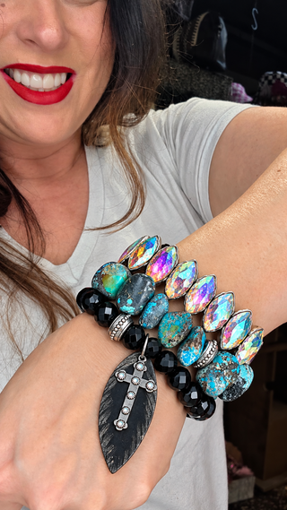 Turquoise Nugget Glam Stack by Sandra Ling Designs