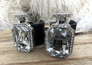 Midnight in Paris Crystal Perfume Bottle Bracelet Cuff by Sandra Ling Designs