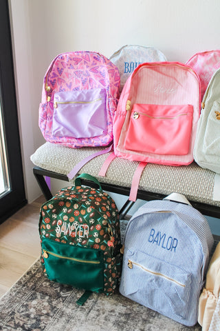 Lilac Hearts Backpack -PLAIN NO EMBROIDERY