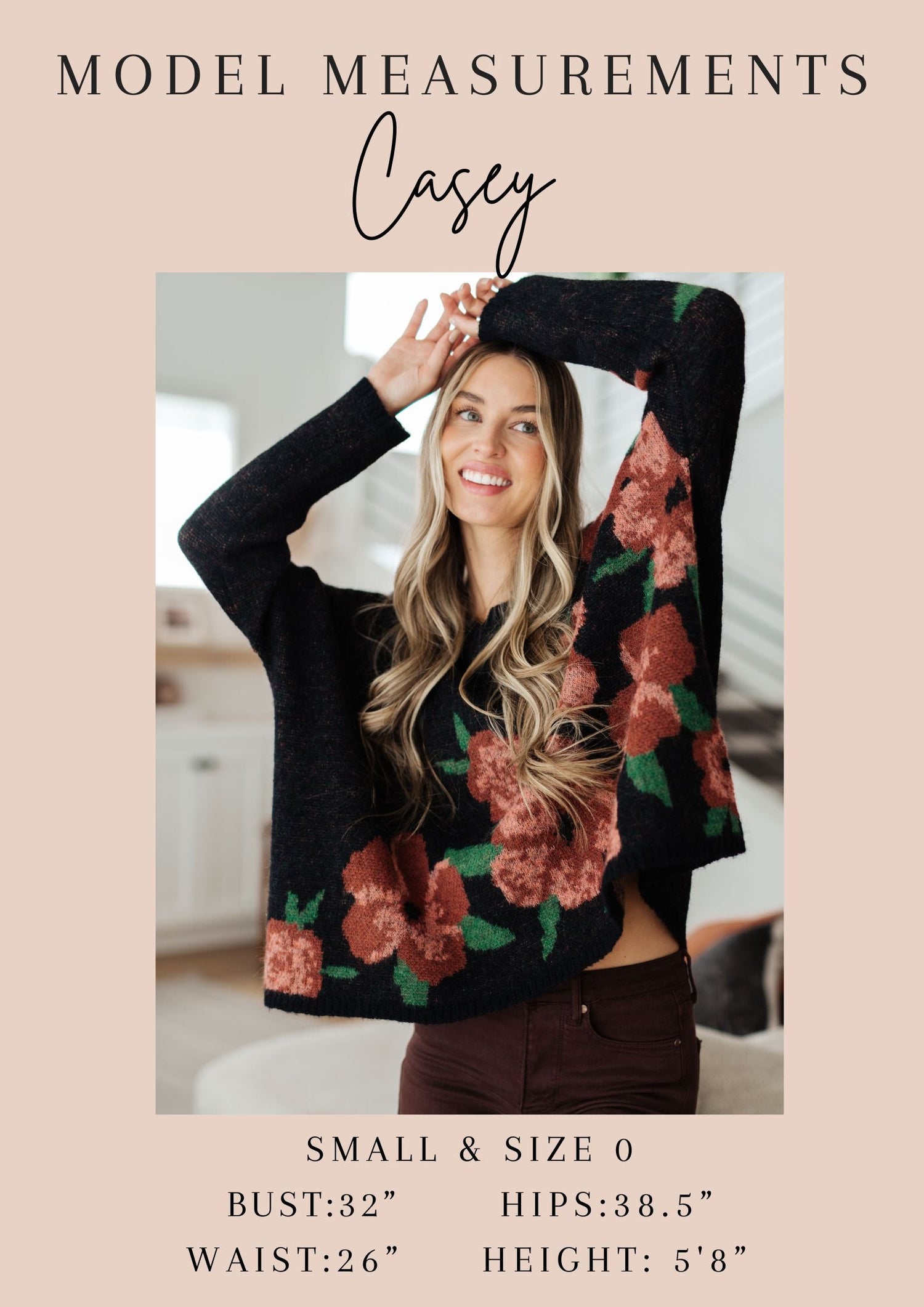 Tops Falling Flowers Floral Sweater