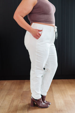 Denim Charlene High Rise Jogger in Ecru