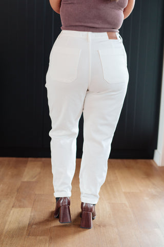 Denim Charlene High Rise Jogger in Ecru