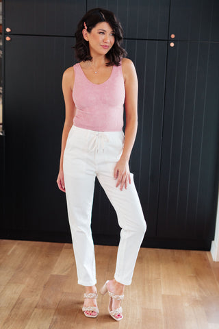 Denim Charlene High Rise Jogger in Ecru
