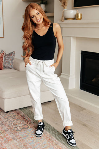 Denim Charlene High Rise Jogger in Ecru