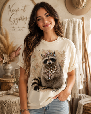 Raccoon Wallpaper Cream Graphic Tee 2021