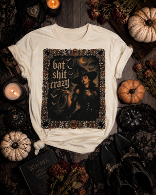 Bat Shit Crazy Cream Graphic Tee 2086