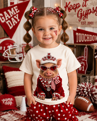 Gameday Hog Cream Kids Graphic Tee 305K