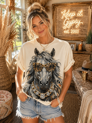 Painted Horse Cream Graphic Tee 2045