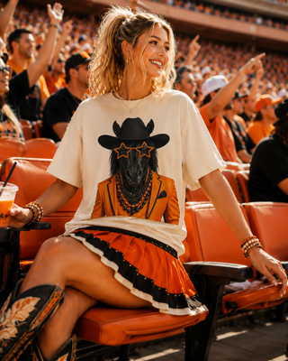 Gameday Horse Cowboy Cream Graphic Tee 2076