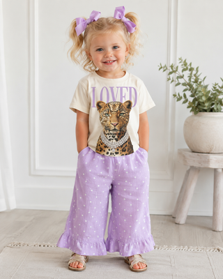 Loved Leopard Cream Kids Graphic Tee 168K