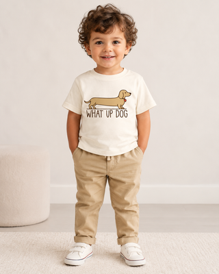 What Up Dog Cream Kids Graphic Tee 63K