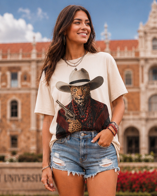 Gameday Raider Leopard Cream Graphic Tee 1184