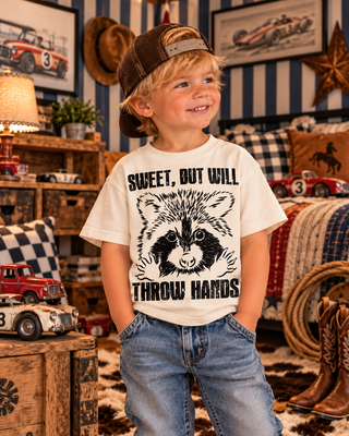 Sweet But Will Thrown Hands Cream Kids Graphic Tee 56K