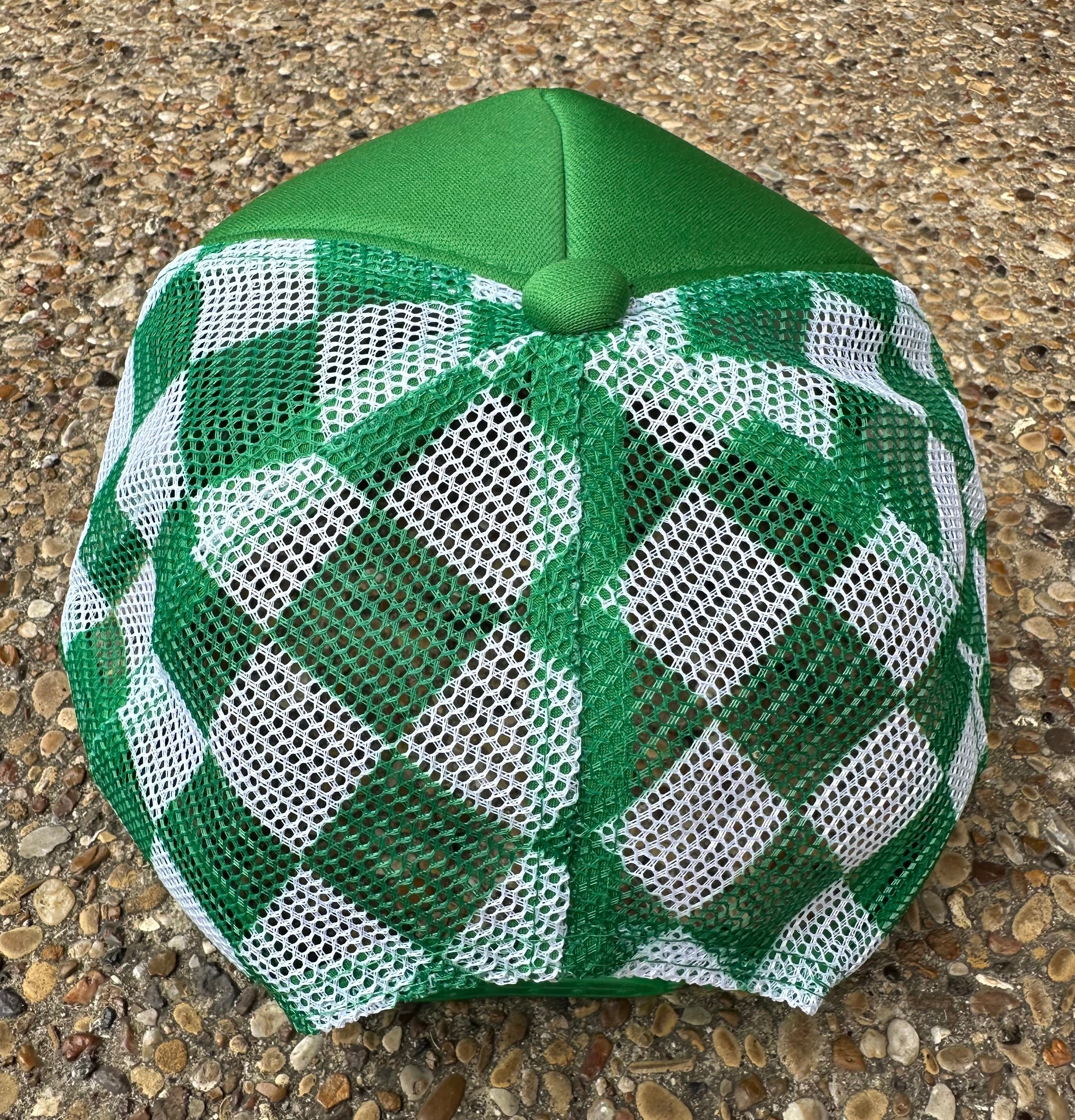 Green Checkered Trucker Hat