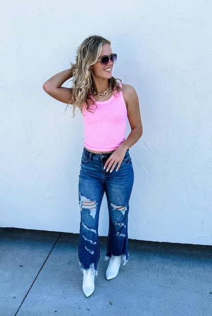 Urban Distressed Crop Jeans - Pirates and Pearls Boutique