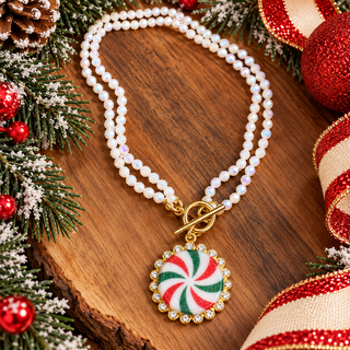 Peppermint Wishes Beaded Necklace by Sandra Ling Designs
