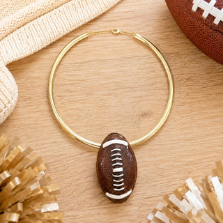 Game Day Football Pendant Choker Necklace