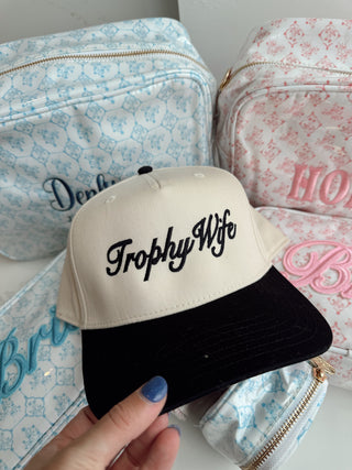 Hat Trophy Wife - Black Vintage Trucker Hat