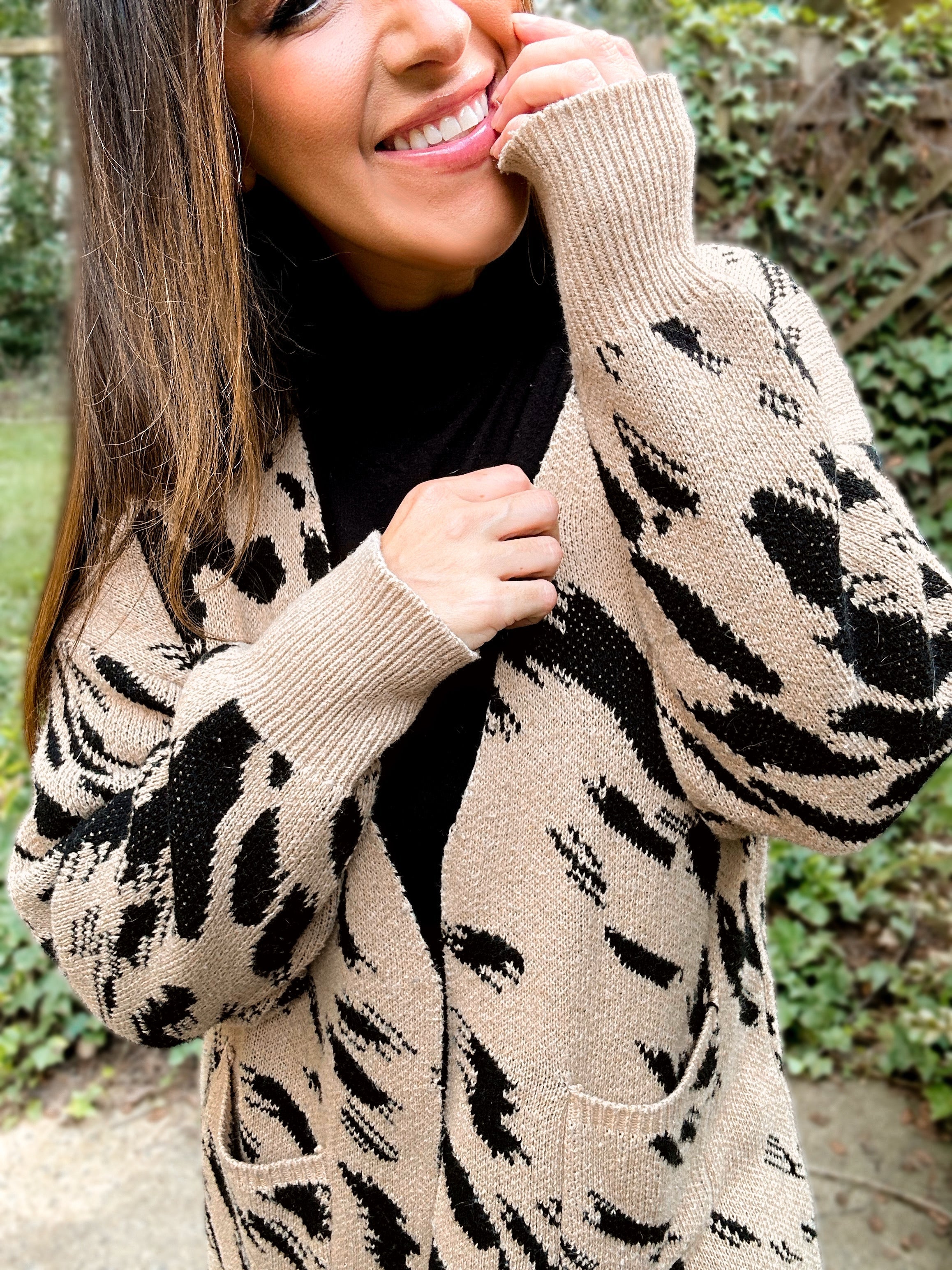 Harper Heavyweight Animal Print Cardigan