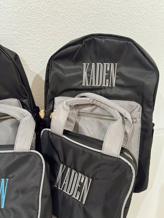 Black + Grey Colorblock Backpack PLAIN NO EMBROIDERY