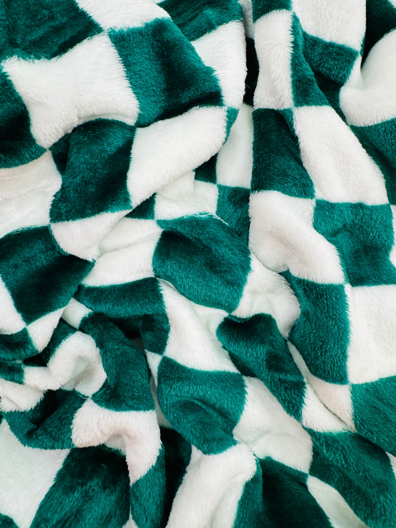 Green Checkered Throw Blanket