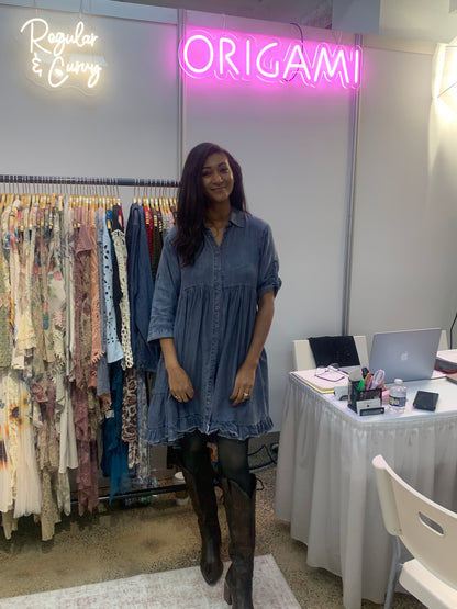 Chambray Breeze Button-Down Dress