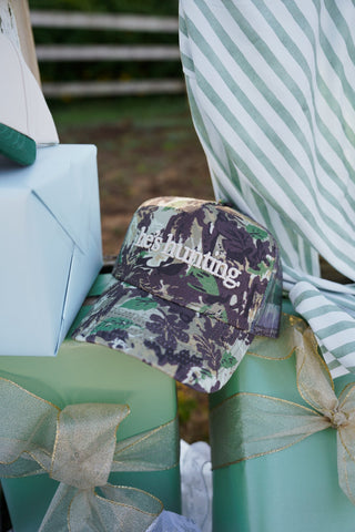 Hat He's Hunting - Camo Vintage Trucker Hat