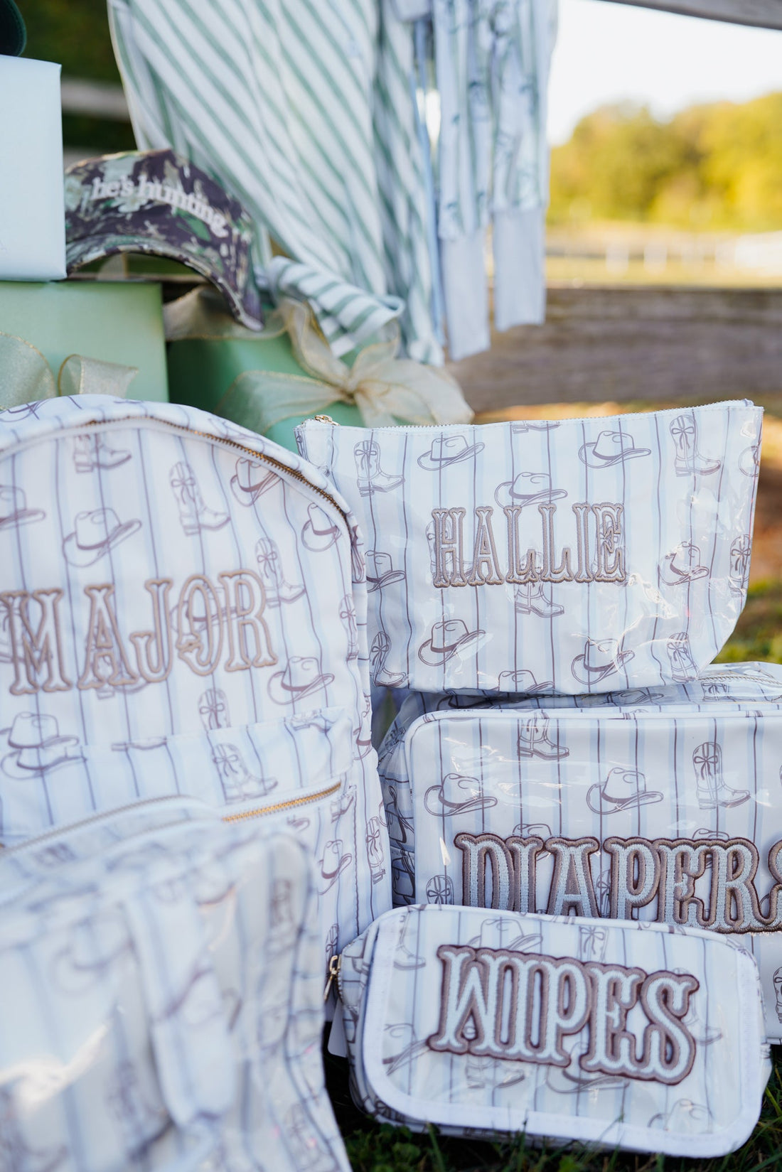 Travel Bag Wipes Pouch - Western Blues Clear Coat Bag