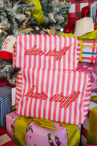 Skin Stuff - Pink & Red Stripes Large Bag