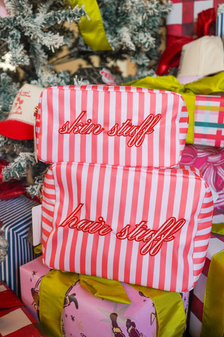 Skin Stuff - Pink & Red Stripes Large Bag