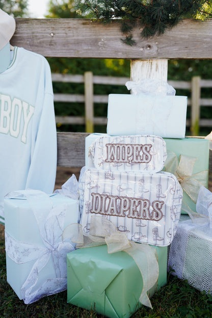 Travel Bag Wipes Pouch - Western Blues Clear Coat Bag