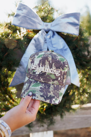 Hat He's Hunting - Camo Vintage Trucker Hat