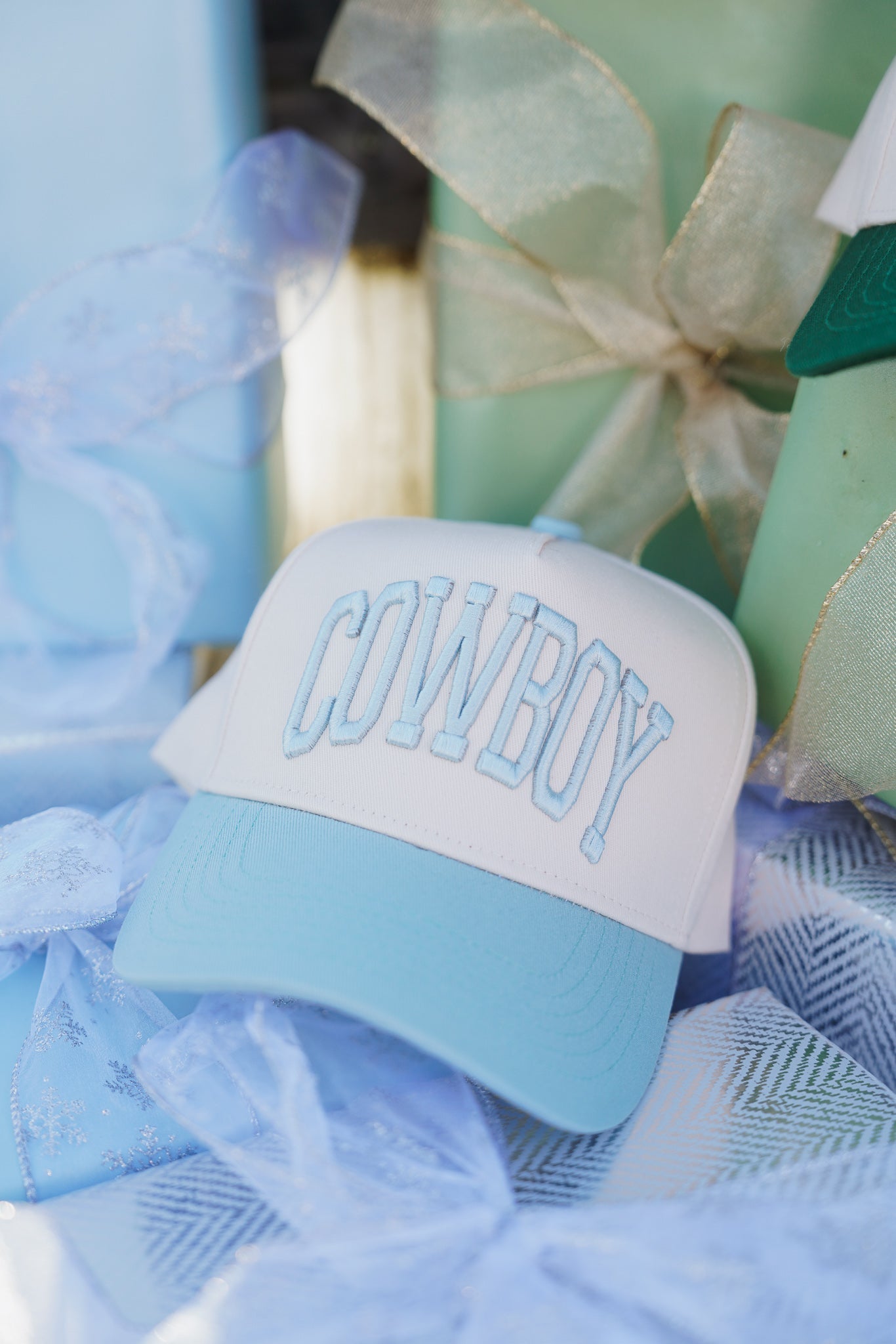 Hat Cowboy - Baby Blue Vintage Trucker Hat