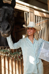 Pajamas Blue Spruce Stripes - Long Pajama Set