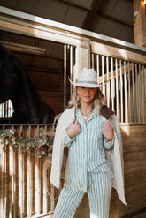 Pajamas Blue Spruce Stripes - Long Pajama Set