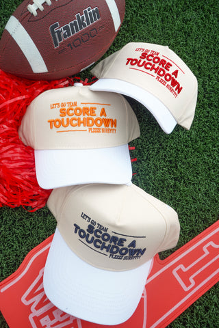 Score a Touchdown Plz Hurry - White Vintage Trucker Hat