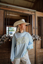 Sweatshirt Cowboy - Blue Vintage Crewneck Sweatshirt