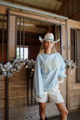 Sweatshirt Cowboy - Blue Vintage Crewneck Sweatshirt