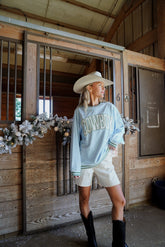 Sweatshirt Cowboy - Blue Vintage Crewneck Sweatshirt