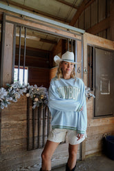 Sweatshirt Cowboy - Blue Vintage Crewneck Sweatshirt