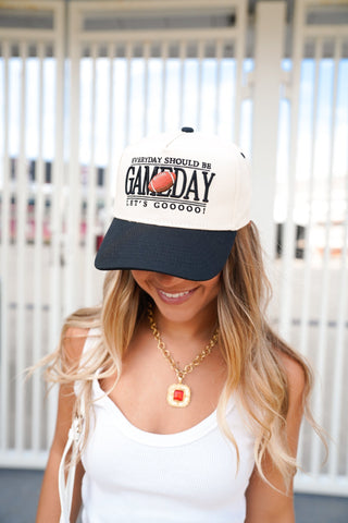 Hat Everyday Should Be Gameday - Black Vintage Trucker Hat